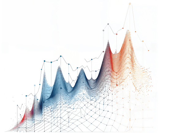 Data visualization of client and resource growth climbing sharply